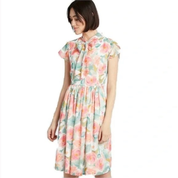 Modcloth Prim With Pizzazz Chiffon Midi Dress Size Medium - Picture 1 of 9